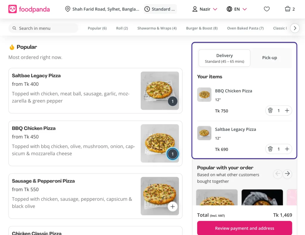 foodpanda better cart experience